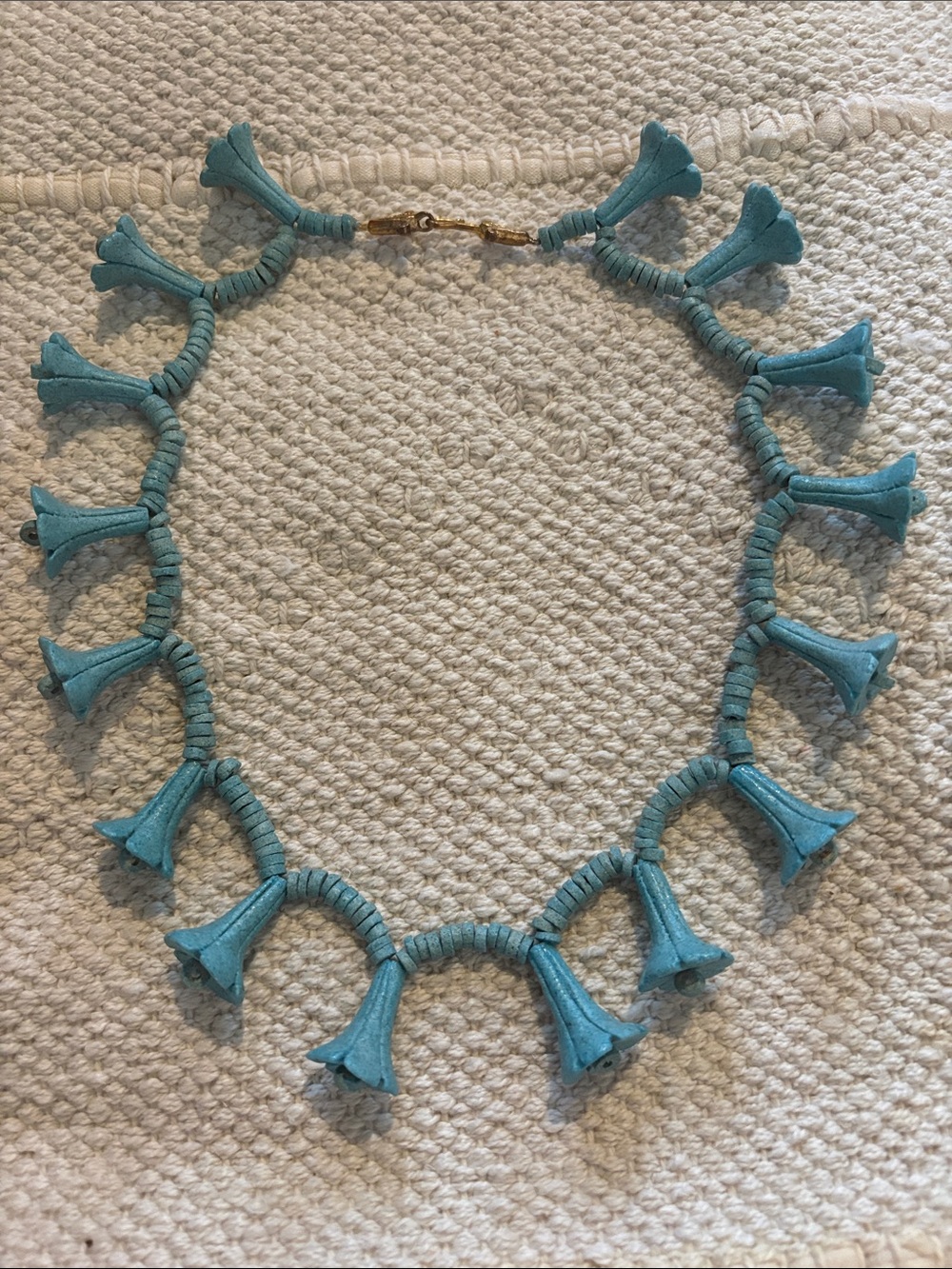 RARE MMA Jassmine Blossom Faience Necklace Egyptian Revival Vintage 70’s